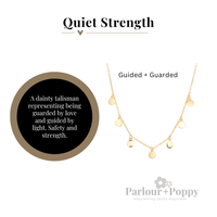 Quiet Strength Guarded and Guided Dainty Medallion Necklace in Silver and Gold