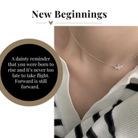 New Beginnings Flying Bird Necklace in Silver and Gold