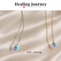 P + P Soft + Strong Pink and Blue Zircon Gemstone Necklace