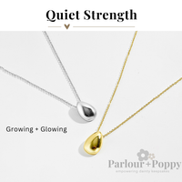 Quiet Strength "Growing and Glowing" Bean Necklace in Silver and Gold