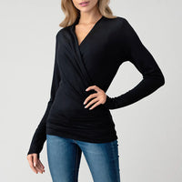 Surplice Long Sleeve Modal Top