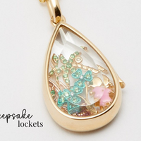 Teardrop Glass Keepsake Locket Necklace