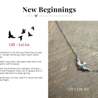 New Beginnings Flying Bird Necklace in Silver and Gold