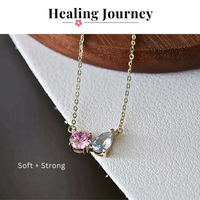 P + P Soft + Strong Pink and Blue Zircon Gemstone Necklace