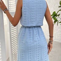 Sleeveless Lace Drawstring Dress