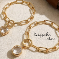 Memory Locket Gold Charm Bracelet