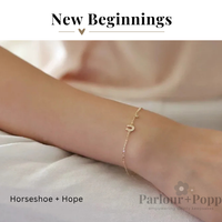 Horseshoe + Hope Dainty Gold Horseshoe Bracelet in Gold or Silver