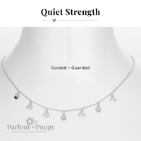 Quiet Strength Guarded and Guided Dainty Medallion Necklace in Silver and Gold