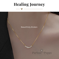 Healing Journey: Beautifully Broken Necklace CZ Sparkle Necklace