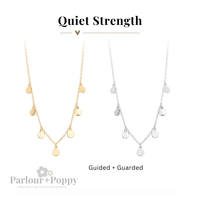 Quiet Strength Guarded and Guided Dainty Medallion Necklace in Silver and Gold