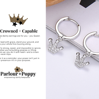 Quiet Strength Crowned + Capable Dainty Crown Earrings