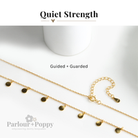 Quiet Strength Guarded and Guided Dainty Medallion Necklace in Silver and Gold
