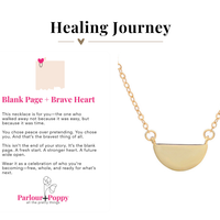 Blank Page + Brave Heart Dainty Bar Necklace