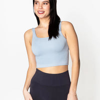 C'est Moi Bamboo Rib Square Neck Tank