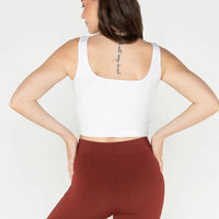 C'est Moi Bamboo Rib Square Neck Tank