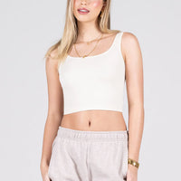 C'est Moi Bamboo Rib Square Neck Tank