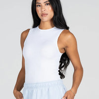 C'est Moi Seamless Textured Crew Neck Tank