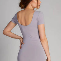 C'est Moi Bamboo Double Scoop Neck Tee