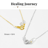 Grace and Grit Pearl Empowerment Necklace in Gold