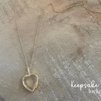Heart-Shaped Glass Keepsake Locket Necklace
