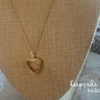 Heart-Shaped Glass Keepsake Locket Necklace