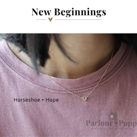Horseshoe + Hope Dainty Gold Horseshoe + CZ Necklace