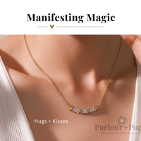 Hugs + Kisses XOXO Gold Filled Bar Necklace