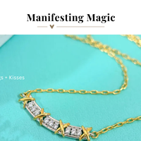 Hugs + Kisses XOXO Gold Filled Bar Necklace