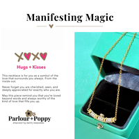 Hugs + Kisses XOXO Gold Filled Bar Necklace