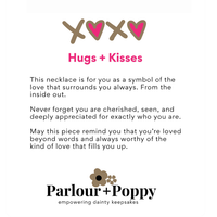 Hugs + Kisses XOXO Gold Filled Bar Necklace