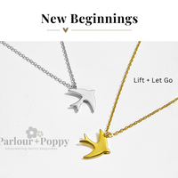 Dainty bird necklace in gold