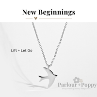 Dainty bird necklace in gold