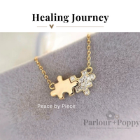 Healing Journey Dainty Interlocking Puzzle Piece Gold Necklace