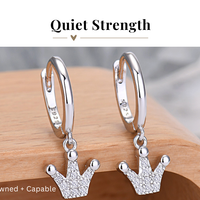 Quiet Strength Crowned + Capable Dainty Crown Earrings