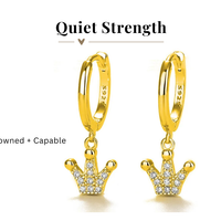 Quiet Strength Crowned + Capable Dainty Crown Earrings