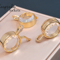 Small Round Glass Keepsake Locket Necklace