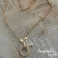 Small Round Glass Keepsake Double Clasp Locket Necklace