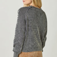 Washed Cable Knit Sweater