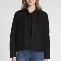 Long Sleeve Button-Front Short Jacket