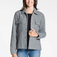 Long Sleeve Button-Front Short Jacket