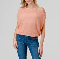 Off-Shoulder Knitted Short Sleeve Dolman