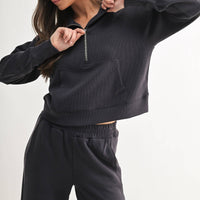 Luxe 1/4 Zip Rib Sweater