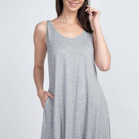 Twist Strap Low Back Dress with Pockets