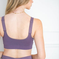 Bamboo Ribbed Contour Bralette - Dusty Purple