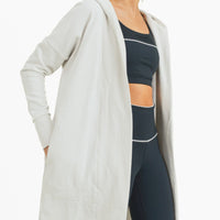 Open Front Longline Hooded Cardigan