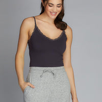 C'est Moi Bamboo Tank Lace Trim