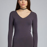 C'est Moi Bamboo V Neck Long Sleeve