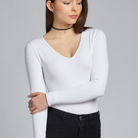 C'est Moi Bamboo V Neck Long Sleeve
