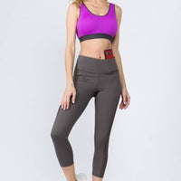 Mesh Side Workout Capri Wt/Pocket