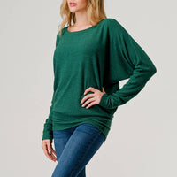 Round Neck Brushed Knit Longsleeve Dolman